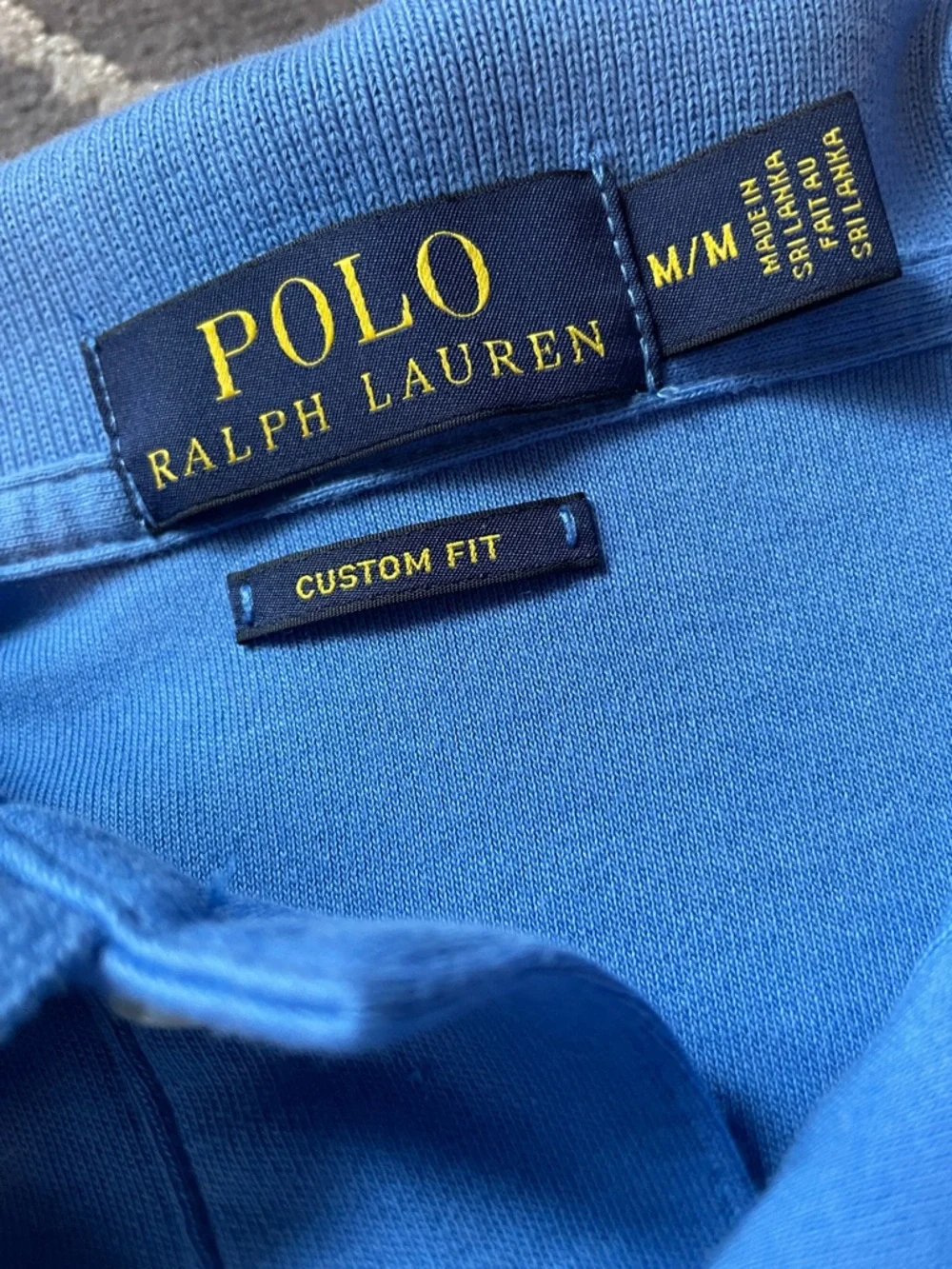 Polo Ralph Lauren Blue Short Sleeve Polo Yellow Polo Player Logo Size Medium‎